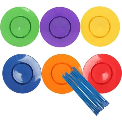 2020 New Drop Shop. 6 Set Juggling Spinning Plates Sticks Turntable Acrobatic Performance Supplies