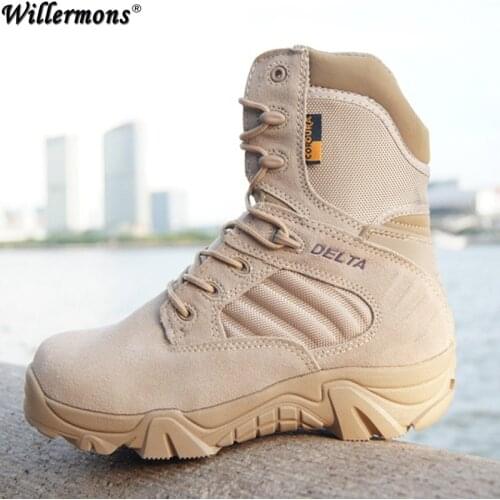 2018 New Spring & Autumn Mens Delta Force Army Outdoor Combat High Safety Boots Shoes Men Military Tactical Boots Work Shoes