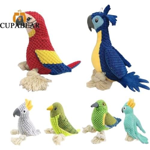 Dog Plush Squeaky Toys for Large Small Puppy Bird Shape Pet Fleece Bite Resistant Chew Rope Toy Training IQ Accessories