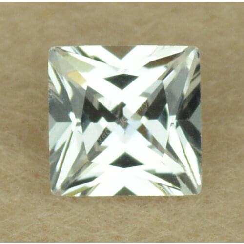 Sale 5A 12# White Corundum Stones Square Shape Princess Cut Synthetic Corundum Gems Stones For Jewelry Size 5x5mm~10x10mm