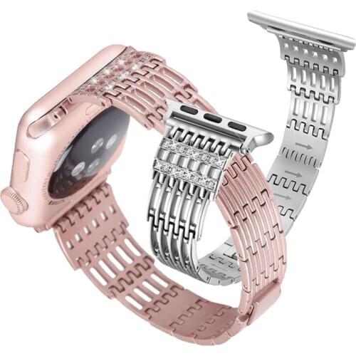 Band for Apple Watch 38mm 42mm Diamond Women Replacement Bracelet for apple watch 6 strap 44mm 40mm iwatch band series 5 4 3 2 1