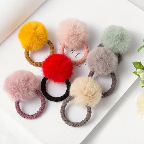 Cute Imitation Water Ball Hair Ring Women Soft Hairballs Elastic Hair Rubber Bands Fashion Headwear Girls Child Hair Accessories
