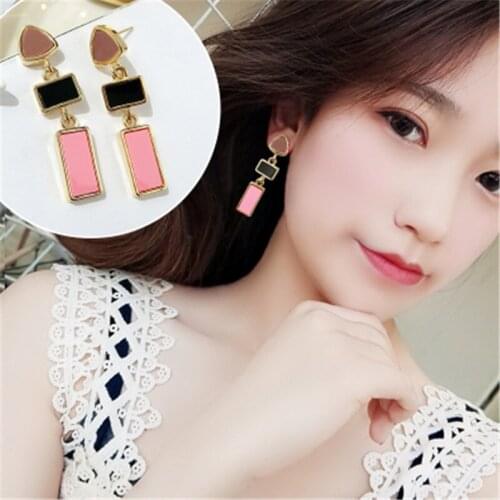 Luxury Gold Color Geometric Long Earrings Statement Jewelry Gifts Fashion Brand Hot Sexy Drop Dangle Acrylic Earring For Women