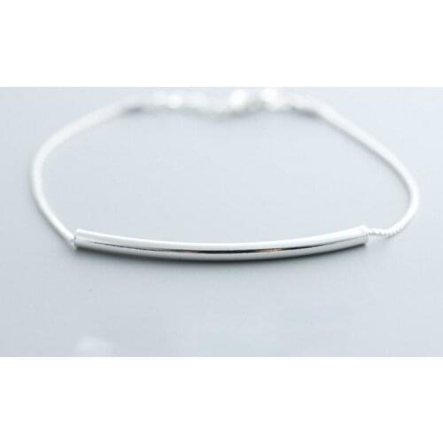 Silver Color Simple Line Bracelets For Women Fashion Jewelry
