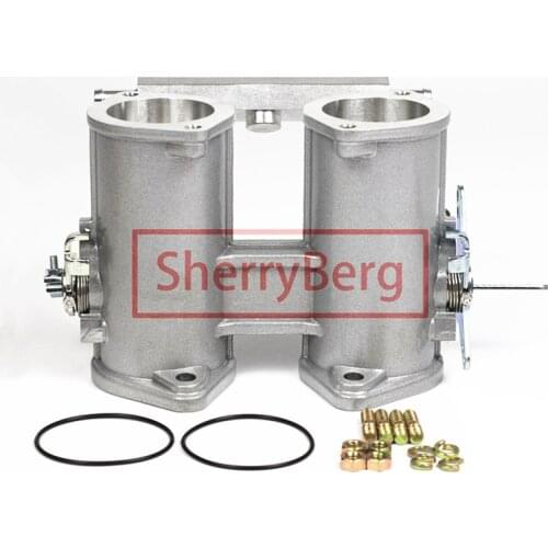 SherryBerg 45dcoe 45 dcoe 45mm DCOE Twin 45mm Throttle Bodies Body + air horns /stacks for Weber/Dellorto/Solex DCOE/DHLA carb