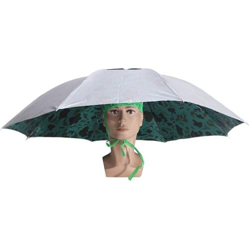 Foldable Head Umbrella Hat Rain Gear Fishing Hat Headwear Umbrella for Fishing Hiking Beach Cap Head Hats Outdoor Equipment