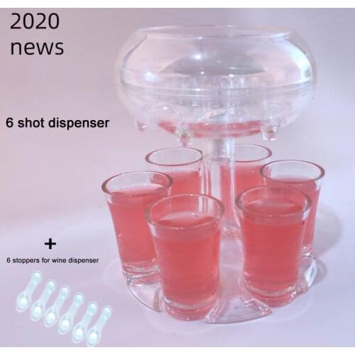 6 Shot Glass Dispenser Holder Dispenser Set Liquor Whisky Beer Party Drinking Dispenser Transparent 6 Cups Wine Rack Bar Tools