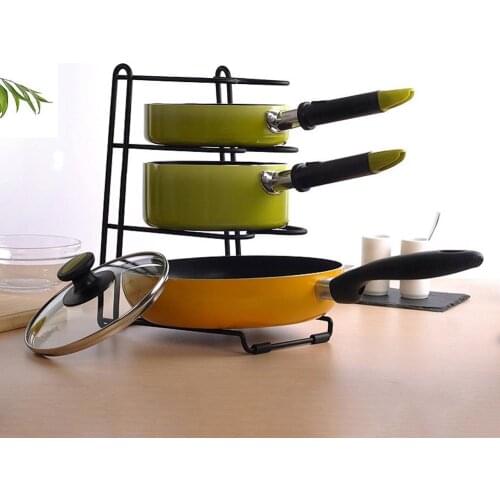Heavy Duty Pan Organizer Pot Rack for Kitchen Organization Stainless Steel Pan Organizer Holder Storage Rack Kitchen Accessory