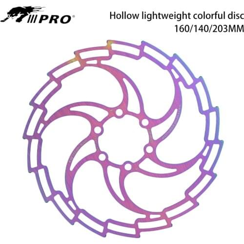 IIIPRO Floating Disc Mountain Bike Brake Disc Rotor 160/180/203mm Colorful Hollow Ultralight Disc Six-nail Brake Disc