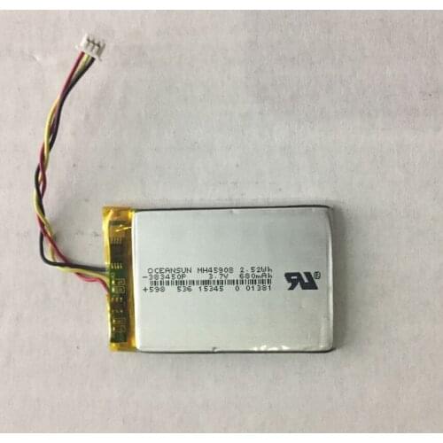 Three wire battery with terminal 1.5 plug 3P driving record Bluetooth sound built-in lithium battery 680mAh