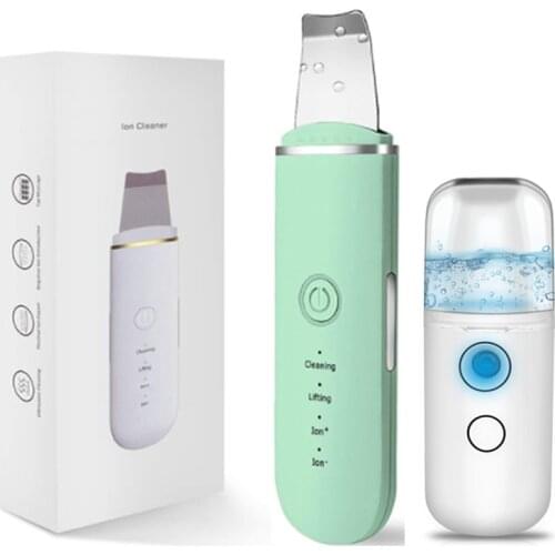 Ultrasonic Skin Scrubber Vibration Face Spatula Blackhead Remover Deep Face Cleaning Machine Pore Cleaner Peeling Facial Lifting