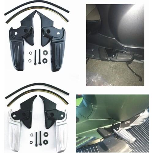 Universal Motorcycle Racing bike Folding Footrests For vespa piaggio Spring sprint LX LXV Rest Pegs Rear Pedals Set Silver Black
