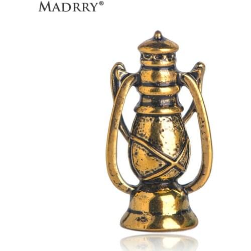 Madrry Vintage Oil Lamp Shape Brooch For Women Men Souvenirs Scarf Corsage Jewelry Brooches Accessories Valentines Day Present
