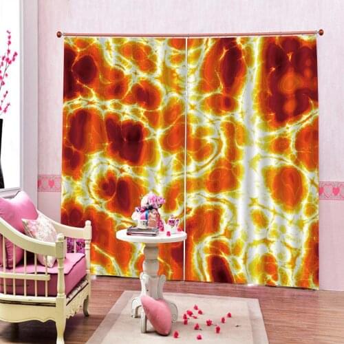 Photo Custom 3D Blackout Curtain Fire Explosion Bright Vibrant Hot Flames Heat Burning Drapes For Living room bedroom Decor Sets