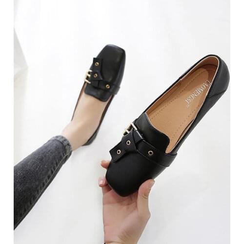 2021 Summer New Fashion Square Toe Flat Shoes Women Plus Size