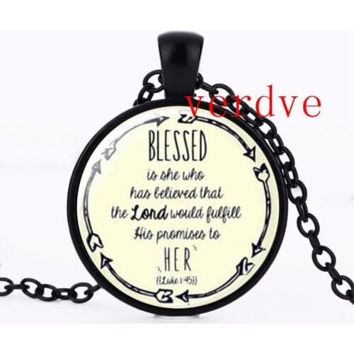 Wholesale Glass Dome Blessed Necklace Christian Pendant Necklace Scripture Jewelry Scripture Necklace Private custom