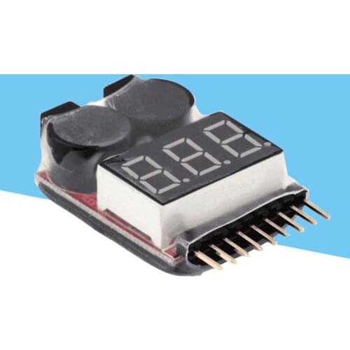 1-8S LED Lipo Battery Monitor Battery Voltage 2in1 Indicator Checker Tester Low Voltage Buzzer Alarm For Car Boat Buzzers