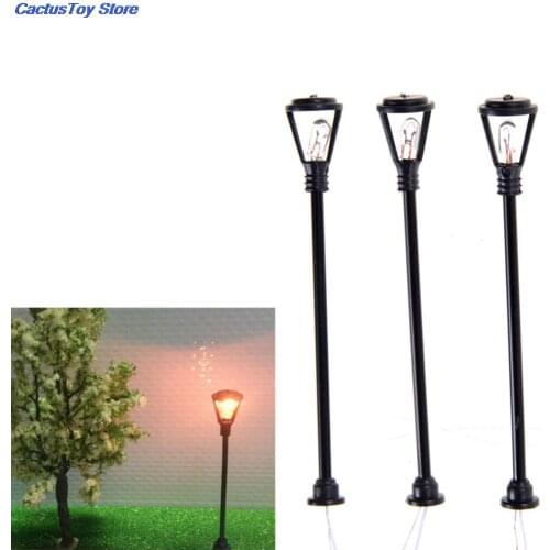 10pcs 1:100 Black Model Layout Single Head Garden LightsModel Garden Lamps Scale Lamppost Landscape Light Model dollhouse