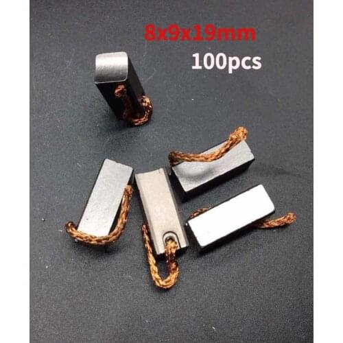 100pcs 8x9x19mm Carbon Brush For Vehicle Automobile Car Truck Heater Blower Fan Air-Blower Car Motor Carbon Brushes