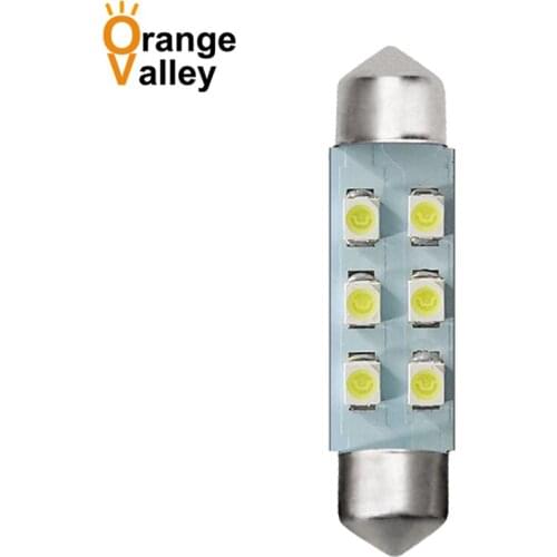 100Pcs Car C5W 31mm 36mm 39mm 41mm 6 LED 3528 1210 SMD Auto Festoon Dome Interior Map Door Lights Lamp Bulb DC12V