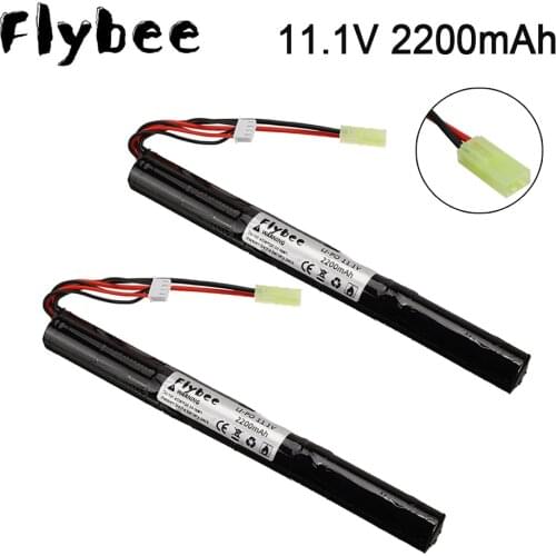 2pcs Airsoft Gun Battery 11.1V 2200MAH 18650 40C Lipo battery for Power RC AKKU Mini Airsoft Gun Battery RC model 40C