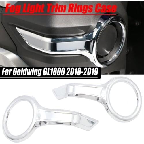 2 x Chrome Motorcycle Accessories Fog Light Trim Rings Case Decorative Cover for HONDA Goldwing GL1800 2018-2019 2020