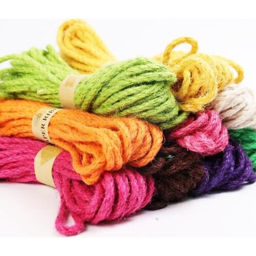 2yard 6mm Colored braided hemp rope DIY Wedding Birthday Wedding Decoration Rattan Gift Bouquet Packaging Rope