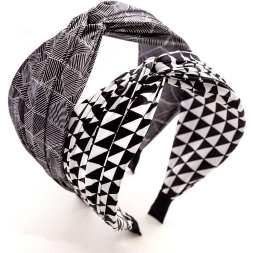 2020 Christmas Vintage Print Bezel Hairband Women Cross Turban Headband Girls Clip Hair Accessories Opaska Do Wlosow Headwear