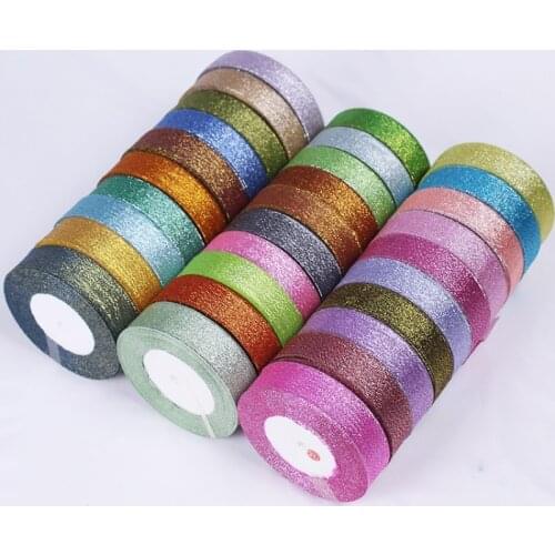25Yards 6mm-40mm Multicolor Satin Glitter Onion Ribbons Wedding Party Cake Gift Decor Craft DIY Accessories Single Face ribbons