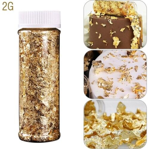 2g Edible Gold Leaf Foil DIY Cake Decorating Supplies Cooking Food Dessert Egg Tart Ice Cream Cake Decoration