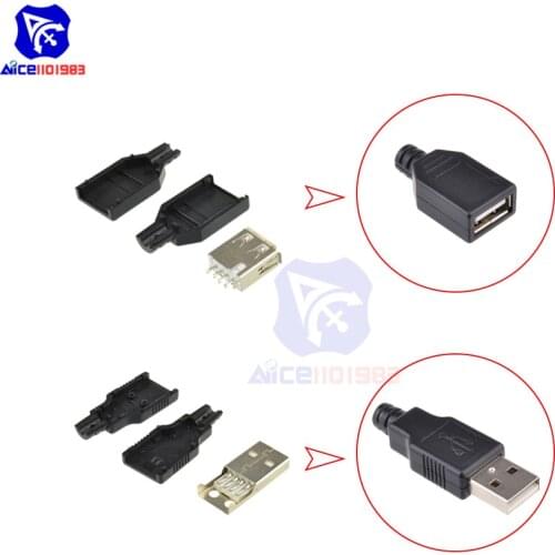 Diymore 5 Set USB Type A 4Pin Male Plug & Female Socket Adapter Connector