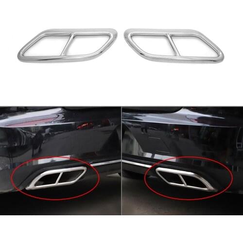 Car Accessories For Volvo S90 V90 S60 Car Rear Dual Exhaust End Pipe Stickers Styling Cover 2016 2017 2018 2019 2020