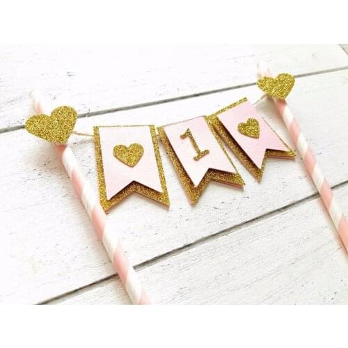 Girl cake banner. Pink and gold. Baby shower cake banner. Bow cake topper. Cake banner. New baby. Newborn. Boy