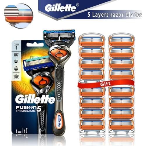Safety Razor Gillette Fusion 5 Proglide Straight Shaver For Men Shaving Machine With Blades Shave Cassettes For Beard Shavette