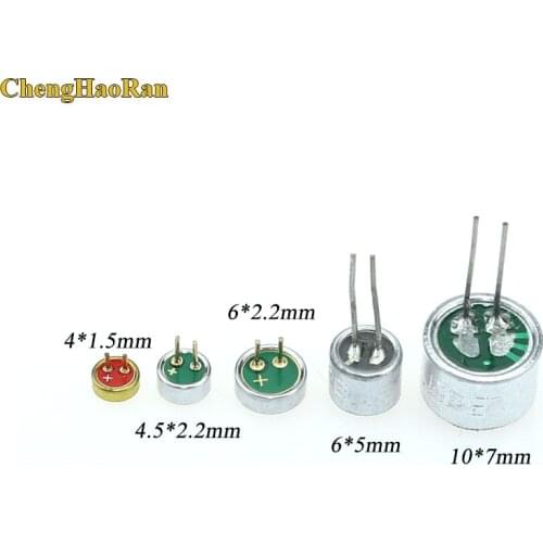 ChengHaoRan 5pcs 10*7mm 6*5mm 6*2.2mm 4.5*2.2mm 4*1.5mm electret microphone pick-up DIP