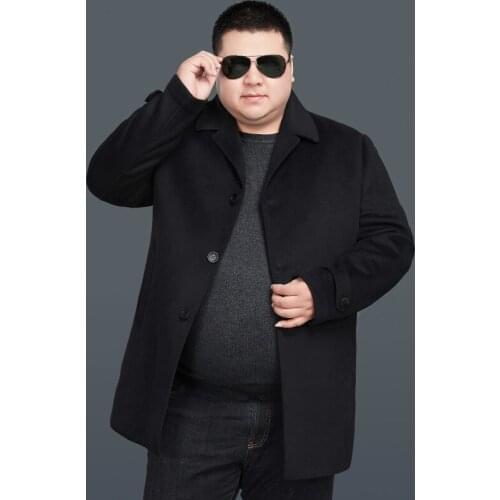 Plus size 8XL 6XL Two-sided Wool Wool Woollen Overcoat Man Keep Warm Windbreaker Increase Fertilizer Enlarge Code Fat Loose Coat