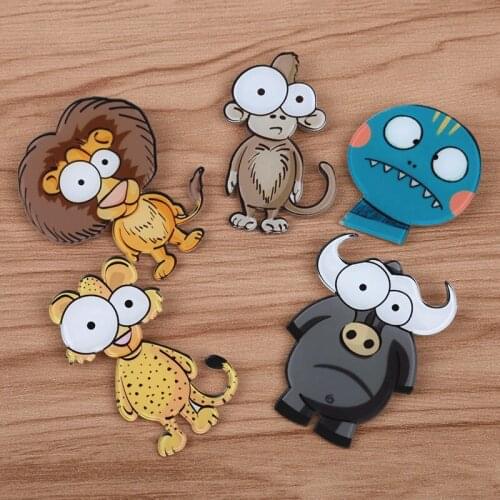 FFFPIN Japan Korea Cartoon Big Eye Animal Brooch Badge Child Room Home Car Decoration Prize Brosche Clothes Pin Elephant Tiger