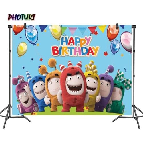 PHOTURT Oddbods Photography Backdrop Children Birthday Party Backgrounds 4 Option Cartoon Dolly Toy Vinyl Photo Studio Props