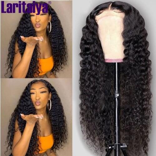 HD T Part/4X4/13x4 Lace Front Wig Brazilian Deep Wave Lace Front Wigs 100% Human Hair Lace Closure Wig Deep Curly Short Bob Wigs