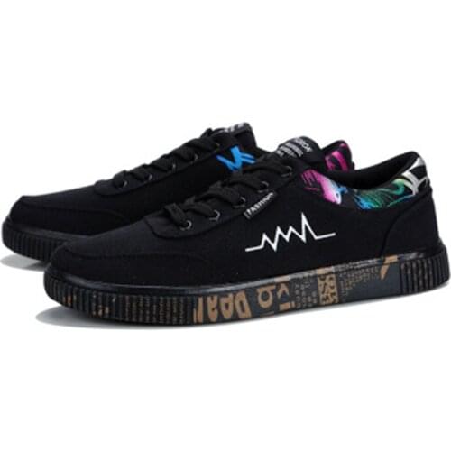 KipeRann 2018 spring and autumn canvas mens sports shoes low to help black casual shoes walking running shoes