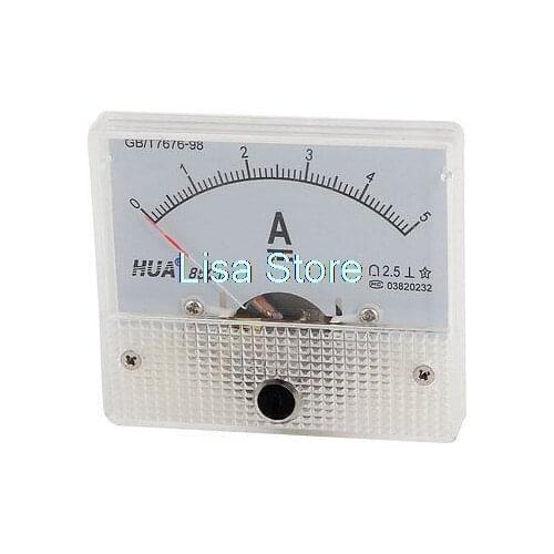 Class 2.5 Accuracy 220V DC 0-5A Dial Analog Panel AMP Meter Gauge 85C1