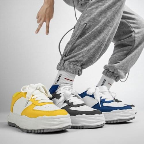 Classic fashion sneakers new leather breathable mens sports shoes low-top casual shoes thick-soled increased mens shoes