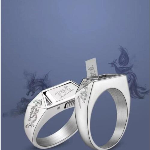 Self-defense Ring Jewelry Charm Dragon Phoenix Ring Ladies Titanium Steel Jewelry Fashion Self-defense Weapon Jewelry Wholesale