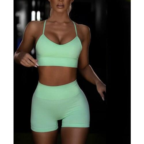 Yoga Set Seamless Women Gym Sport Suit 2pcs Sportwear Athletic Clothes Gym Sets Workout Running Gym Wear Running Sports Set