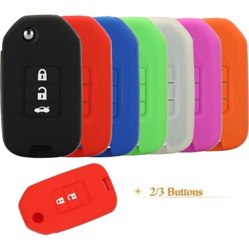 Kutery 10pcs 2/3 Buttons Remote Key Case Silicone Set Shell For For Honda Accord CR-V Crosstour Civic Car Accessories