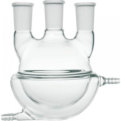 Laboratory Three Necks Round Bottom Flask,Heavy Wall,Half Jacketed