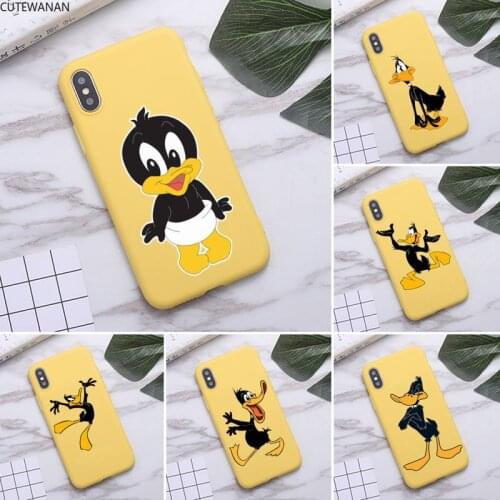 Lovely Daffy Duck Phone Case for iPhone 11 Pro Max X XR XS 8 7 6s Plus Candy yellow Silicone Cases
