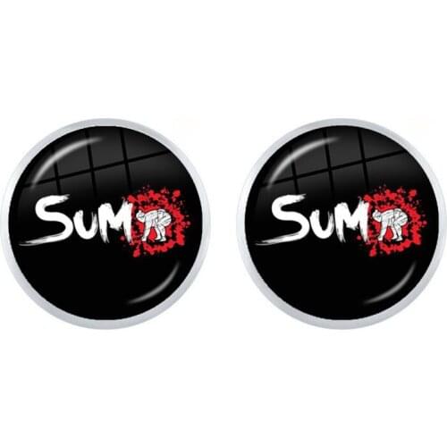 Fashion Japanese Sumo Cartoon Character Ear Studs Fashion Jewelry Glass Dome Handmade Earrings Daily Jewelry Gift