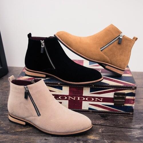 High Quality Men Boots Suede Ankle Boots Work Shoes Winter Plush Warm Snow Boots Men Sneakers Outdoor Chaussure Homme