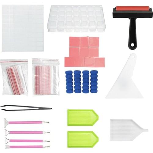76pcs 5D Diamond Painting Tools Kit Painting Decoration Accessories DIY Art Craft Plastic Tray Tweezer Pen Case Set